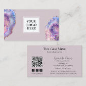 Lilac Agate Geode Business Card Visitekaartje (Voorkant / Achterkant)
