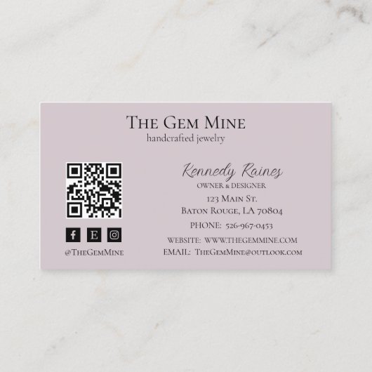Lilac Agate Geode Business Card Visitekaartje (Achterkant)