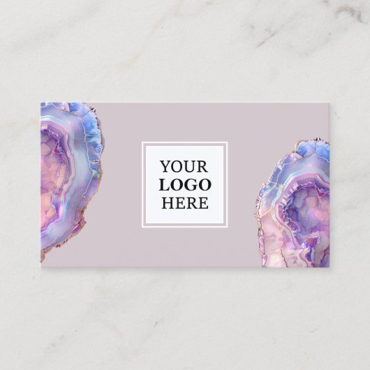 Lilac Agate Geode Business Card Visitekaartje (Voorkant)