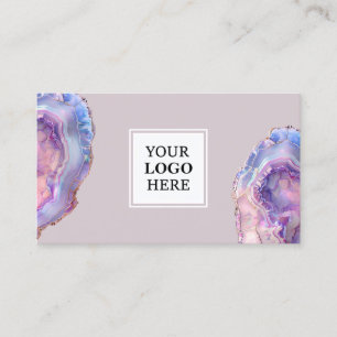 Lilac Agate Geode Visitekaartje