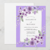 Lilac Amethyst Wijnstok Bruiloft Kaart (Voorkant / Achterkant)