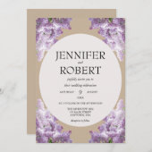 Lilac and Beige Wedding Kaart (Voorkant / Achterkant)