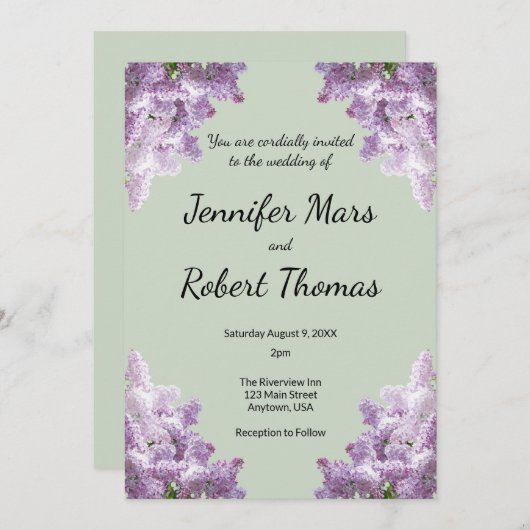 Lilac and Earthy Sage Kaart (Voorkant / Achterkant)