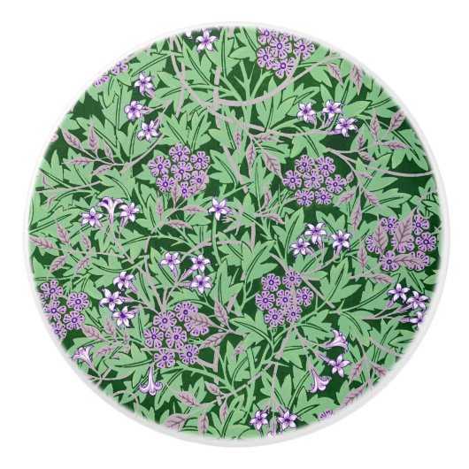 Lilac and green floral pattern keramische knop (Voorkant)