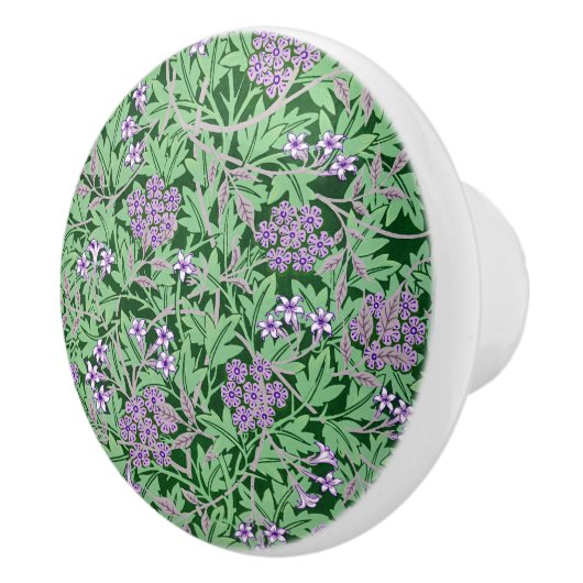 Lilac and green floral pattern keramische knop (Rechts)