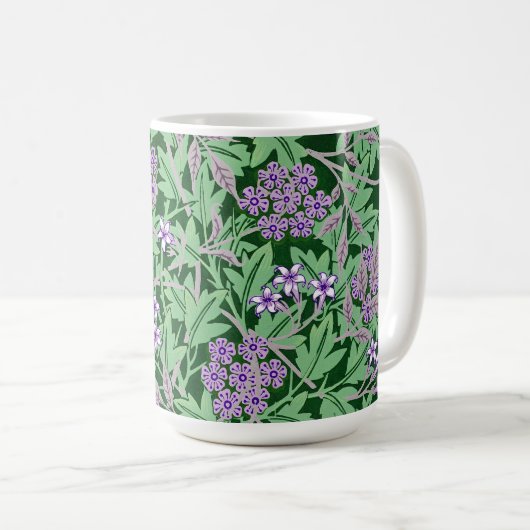 Lilac and green floral pattern koffiemok (Voorkant rechts)