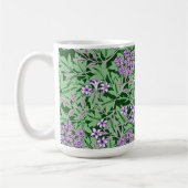 Lilac and green floral pattern koffiemok (Links)