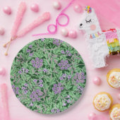 Lilac and green floral pattern papieren bordje (Feest)
