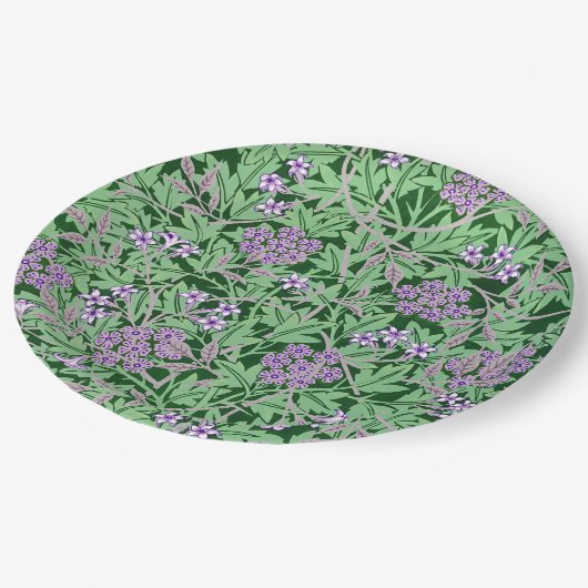 Lilac and green floral pattern papieren bordje (Gekanteld)