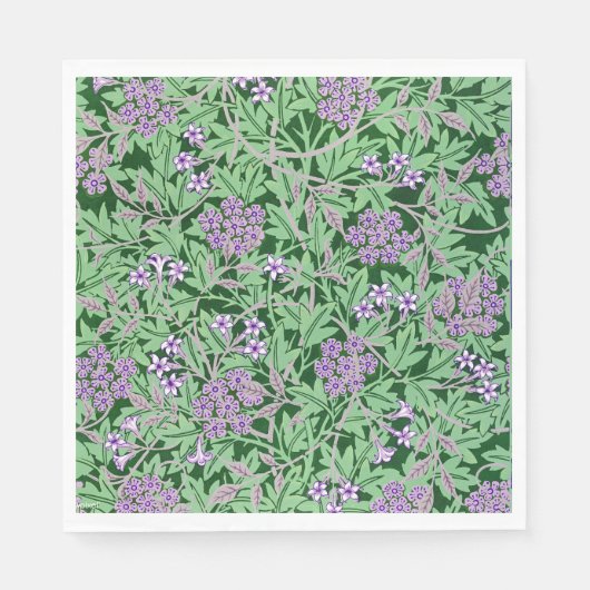 Lilac and green floral pattern servet (Voorkant)