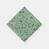 Lilac and green floral pattern servet (Hoek)