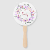 Lilac and Peach Rose Wreath Wedding Handwaaier (Voorkant)