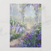 Lilac and Violet Floral Blue Oval Gold Menu (Achterkant)