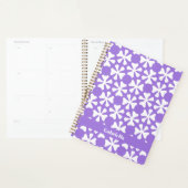 Lilac and White Modern Geometric Floral Pattern Planner (Display)