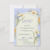 Lilac And White Wildflowers Geometric RSVP Card (Voorkant)