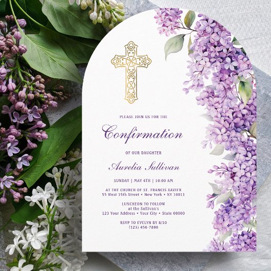 Lilac Arch Confirmation Kaart