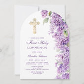 Lilac Arch First Communion Invitation Kaart (Voorkant)