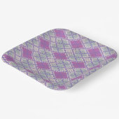 LILAC ARGYLE BREISEL 23CM Papieren Borden Bordje (Gebogen)