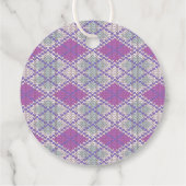 LILAC ARGYLE BREISEL 2" Ronde Garnetiketten Bedankjes Labels (Achterkant)