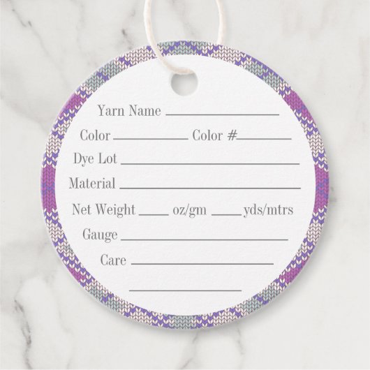 LILAC ARGYLE BREISEL 2" Ronde Garnetiketten Bedankjes Labels (Voorkant)