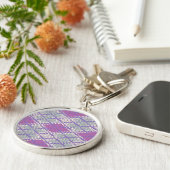 LILAC ARGYLE BREISEL Premium Ronde Sleutelhanger (Zijkant)