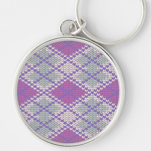 LILAC ARGYLE BREISEL Premium Ronde Sleutelhanger (Voorkant)
