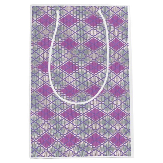 LILAC ARGYLE BREISEL Zak voor Middelgrote Cadeaus Medium Cadeauzakje (Voorkant)