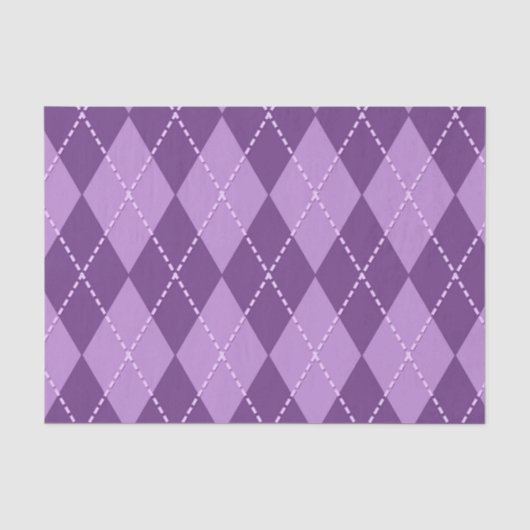 Lilac Argyle (Ontwerp 12 van de Paarse Serie) Tissuepapier (Voorkant)