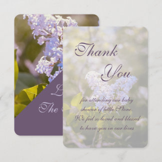 Lilac Baby Shower Bedankkaart