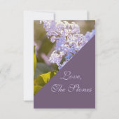 Lilac Baby Shower Bedankkaart (Achterkant)