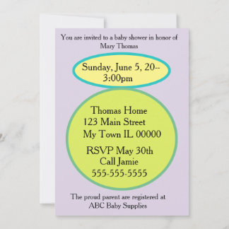 Lilac Baby Shower Viering Design Kaart
