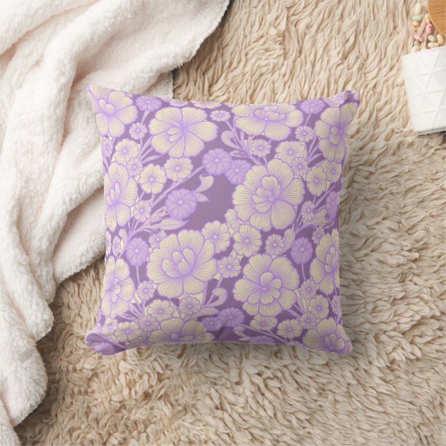 Lilac 💜 Baroque Floral Kussen (Deken)
