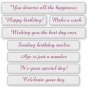 Lilac Birthday Stickers | Editable Gift Labels (Voorkant)