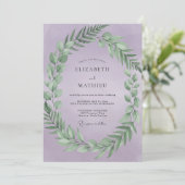 Lilac Bladerige Huwelijkskrans Kaart (Staand voorkant)
