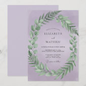 Lilac Bladerige Huwelijkskrans Kaart (Voorkant / Achterkant)