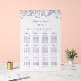 Lilac Bloemen Bruiloft Acryl Stoelenkaart Bord