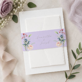Lilac bloemen bruiloft uitnodiging tailleband uitnodigingen wikkel