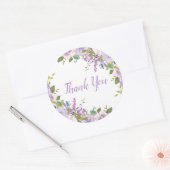 Lilac Bloemige Dankjewel Ronde Sticker (Envelop)