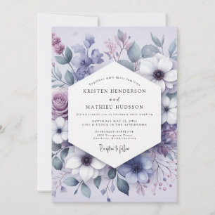 Lilac Bloemrijke Weide Romantische Trouwdag Kaart