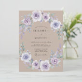 Lilac Bloesem Bruiloft Kaart (Staand voorkant)