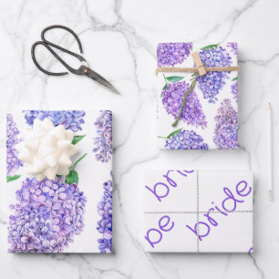 Lilac Bloesem Lente Bruidsdouche Inpakpapier Vel