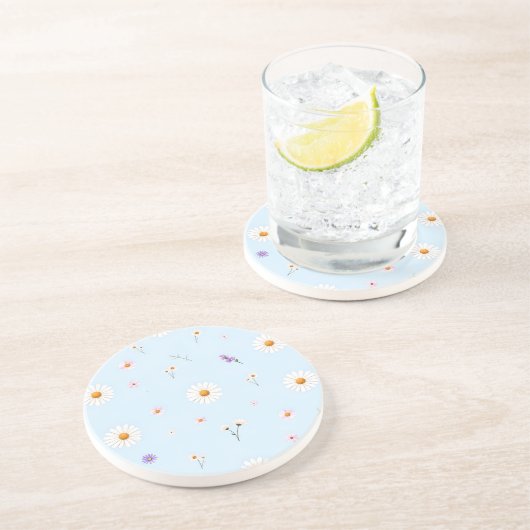 Lilac Bloomlets  Zandsteen Onderzetter (Zijkant)