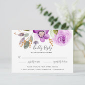 Lilac Blooms Maaltijdkeuze RSVP Kaart (Staand voorkant)