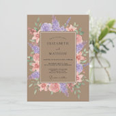 Lilac Blush Bloemstuk Bruiloft Kaart (Staand voorkant)