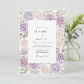 Lilac Blush Petal Bruiloft Kaart (Staand voorkant)