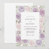 Lilac Blush Petal Bruiloft Kaart (Voorkant / Achterkant)
