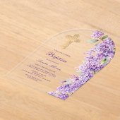 Lilac Boog Doop Acryl Uitnodigingen (Laagn)