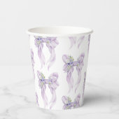 Lilac Boog Ze Krijgt De Knoop Bruidsfeest Papieren Bekers (Achterkant)