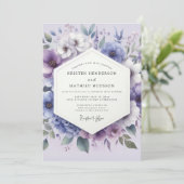Lilac Botanical Whimsy Wedding Kaart (Staand voorkant)