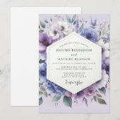 Lilac Botanical Whimsy Wedding Kaart (Voorkant / Achterkant)